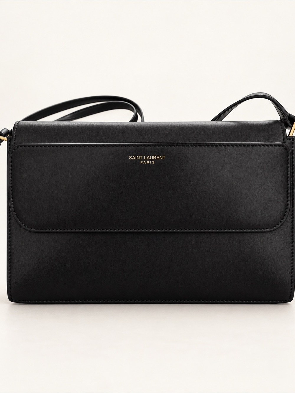 Authentic Saint Laurent Catherine Black Leather Crossbody Bag – YSL